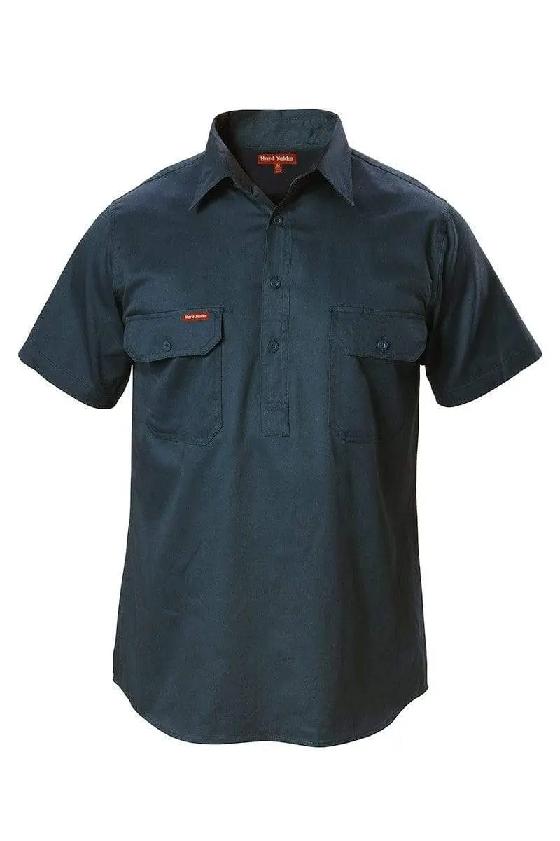 Hard Yakka Cotton Drill Shirt Closed Front Short Sleeve Y07540 Metro Workwear.